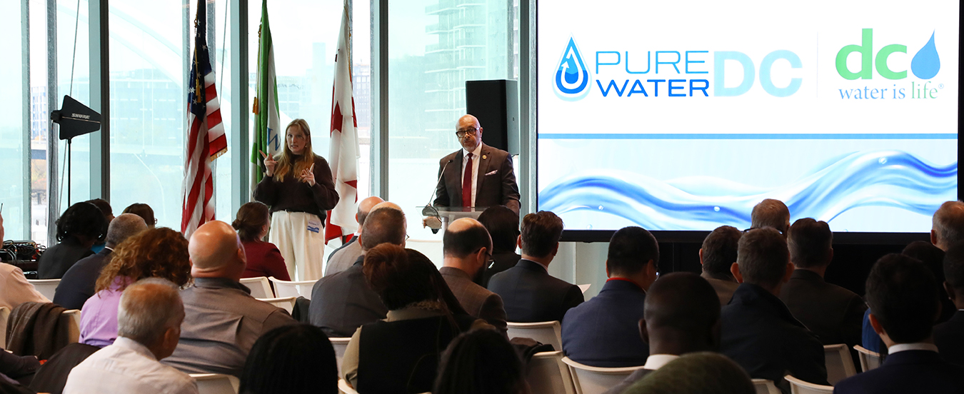 DC Water CEO David Gadis speaks at the launch of Pure Water DC.