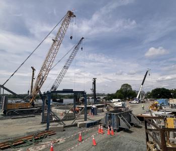 DC Water Potomac River Tunnel Project construction site at West Potomac Park