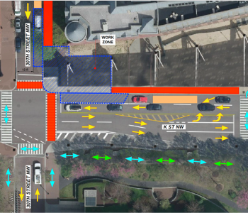 Map of area on K and 30th St where utility investigation will occur