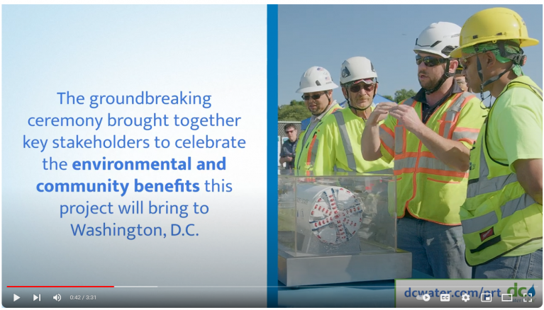 Engaging scene in the Potomac River Groundbreaking Ceremony video.