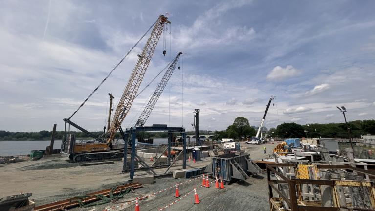 DC Water Potomac River Tunnel Project West Potomac Park DC Water Potomac River Tunnel Project construction site at West Potomac Park
