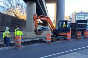 Road restoration on Rhode Island Ave NE