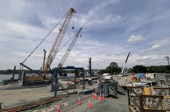 DC Water Potomac River Tunnel Project West Potomac Park DC Water Potomac River Tunnel Project construction site at West Potomac Park